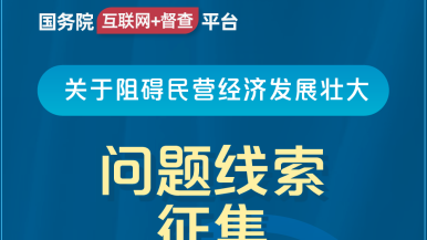 操B网站视频网站国务院“互联网+督查”平台公开征集阻碍民营经济发展壮大问题线索